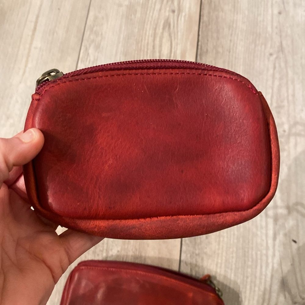 Two Duluth Trading Red Leather Wristlets Like New - Picture 6 of 8